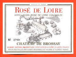 Etiquette Neuve De Vin Rosé D'anjou Chateau De Brossay Caves à Saint Hilaire Saint Florent - 75cl - Rosés