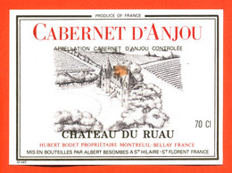 Etiquette Neuve De Vin Rosé Cabernet D'anjou Chateau Du Ruau Caves à Saint Hilaire Saint Florent - 75cl - Rosés