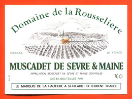 Etiquette Neuve De Vin Muscadet De Sevre Et Maine Domaine De La Rousselière Caves à Saint Hilaire Saint Florent - 70cl - Weisswein