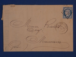 AA 36 FRANCE BELLE  LETTRE 1874 BORDEAUX A MAUVEZIN  +CERES N° 60  +AFFRANCH.INTERESSANT + - 1871-1875 Ceres