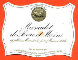 Etiquette Neuve De Vin Muscadetr De Sevre Et Maine Marquis De La Hautière à Saint Fiacre Sur Maine - 75cl - Vin De Pays D'Oc