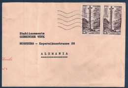 AFFRANCHISSEMENT À 50F Sur LETTRE (INCOMPLETE) OMEC 1960 ? ANDORRE LA VIEILLE VALLÉES D'ANDORRE Pour L'ALLEMAGNE - Covers & Documents