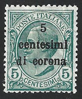 461> ITALIA Regno < TRENTO E TRIESTE Sovrastampati 5 Centesimi Di Corona > 1919 = 1 Da Centesimi 5 Su 5 - Nuovo = - Trentino & Triest