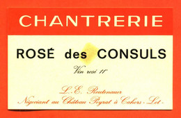 Etiquette Neuve De Vin Rosé Des Consuls Reutenauer Chateau Peyrat à Cahors - Pink Wines