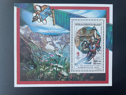 Madagascar Madagaskar 1992 / 1993 Mi. Bl. 224A Gold Overprint Jeux Olympiques Hiver Albertville Olympic Games - Madagascar (1960-...)