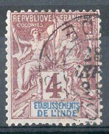 INDE Timbre-poste N°3 Oblitéré TB Cote 3€50 - Used Stamps