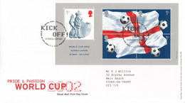 FDC GREAT BRITAIN Block 14,football - 2002 – South Korea / Japan