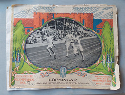 Olympic Games Stockholm 1912 - Running -  Original Old Program/ Review #15. Scarce But In Quit Bad Condition - Other & Unclassified