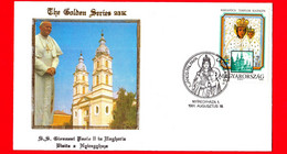 UNGHERIA - 1991 - Busta The Golden Series 23 K - Visita Di Giovanni Paolo II A Nyregyhaza - Annullo 18-08-1991 - Storia Postale