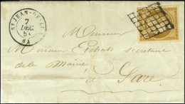 Grille / N° 1 Belles Marges Càd T 15 ST JEAN-DE-LUZ 64 Sur Lettre Avec Texte Adressée Localement à Sare. 1851. - TB / SU - 1849-1850 Ceres