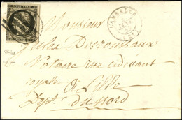 Càd T 15 LAMBALLE (21) 3 JANV. 49 / N° 3 (un Filet Effleuré) Sur Lettre Avec Texte Adressée à Lille. Au Recto, Exception - 1849-1850 Ceres