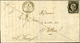 Càd T 15 LA GUILLOTIERE (68) 4 JANV. 49 / N° 3 Petit Bdf Belles Marges Sur Lettre Avec Texte Pour Saint Vallier. - SUP.  - 1849-1850 Ceres