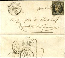 Grille / N° 3 Càd T 15 ST JEAN-DE-LUZ 64 28 JANV. 49 Sur Lettre Avec Texte Daté De Saint Pée Pour Châteauneuf. Au Verso, - 1849-1850 Ceres