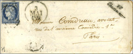 Grille / N° 4 Cursive 16 / Chevanceaux Sur Lettre Pour Paris, Dateur A. 1851. - TB. - R. - 1849-1850 Ceres
