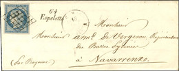 Grille / N° 4 Belles Marges Càd T 15 CAMBO (64) Cursive 64 / Espelette Sur Lettre Avec Texte Pour Navarrenx. 1851. - SUP - 1849-1850 Ceres
