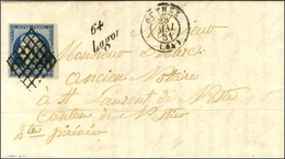 Grille / N° 4 Petit Bdf Et Belles Marges Càd T 15 ORTHEZ (64) Cursive 64 / Lagor Sur Lettre Avec Texte Pour Saint Lauren - 1849-1850 Ceres