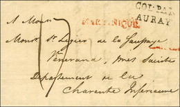 Lettre Avec Texte Daté De Saint Pierre De La Martinique Le 14 Novembre 1814 Pour Saintes. Au Recto, Marque Postale Rouge - Maritime Post