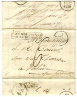 Lettre Avec Texte Daté De Pointe-à-Pitre Le 15 Novembre 1828 Pour Podensac, MP Encadrée PAYS D'OUTREMER / PAR LA ROCHELL - Maritime Post