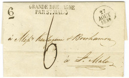 Lettre Avec Texte Daté De Jersey 1831 Pour Saint Malo. Au Recto, Marque D'entrée GRANDE BRETAGNE / PAR ST MALO Et Taxe 6 - Maritime Post