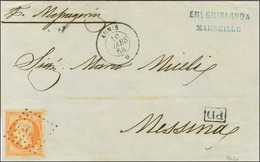 Ancre / N° 23 Càd AUNIS / * Sur Lettre De Marseille Pour Messine. 1864. - TB / SUP. - Maritime Post