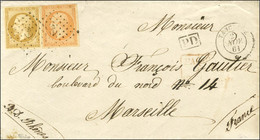 Ancre / N° 13 + N° 16 Càd TANCRÈDE / * Sur Lettre Pour Marseille. 1861. - TB / SUP. - R. - Maritime Post