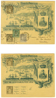 Lot De 2 Entiers Type Sage 1c SOUVENIR DE LA VISITE DE L'ESCADRE RUSSE A TOULON (neuf Et Obl) (Storch A1a). - TB / SUP. - Sonstige & Ohne Zuordnung