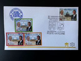 Vatican Côte D'Ivoire Ivory Coast 2020 Joint FDC Issue 1er Jour Emission Commune 50 Ans Relations Pape Pope President - Emissions Communes