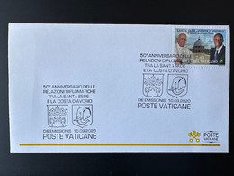 Vatican Côte D'Ivoire Ivory Coast 2020 Joint FDC Issue 1er Jour Emission Commune 50 Ans Relations Pape Pope President - FDC