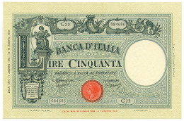 50 LIRE BARBETTI GRANDE L SENZA MATRICE BI 11/08/1943 FDS-/FDS - Regno D'Italia – Other