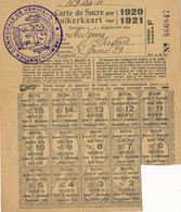 VERVIERS  CARTE DE SUCRE POUR 1920      ZIE AFBEELDINGEN - Verviers