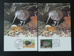 Carte Maximum Card (x2) Oiseau Bird Kiwi émission Commune Joint Issue France - New Zealand 2000 Ref 101676 - Kiwi