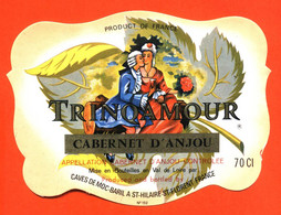 Etiquette Neuve De Vin Cabernet D'anjou Trinqamour Moc-baril à Saint Hilaire Saint Florent - 70 Cl - Vino Rosado