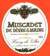 Etiquette Neuve De Vin Muscadet De Sèvre Et Maine Henry De Velter à La Chapelle Heulin - 73 Cl - Rosés