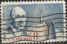 USA 1964 Air. Robert H. Goddard Commem - 8c R. H. Goddard, Atlas Rocket And Launching Tower FU - 3a. 1961-… Oblitérés