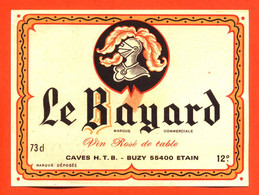 Etiquette Ancienne Neuve De Vin Rosé De Table Le Bayard Caves à Buzy 55400 étain - 73 Cl - Rosé (Schillerwein)