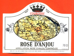 Etiquette Neuve De Vin Rosé D'anjou Couronne Moc-baril à Saint Hilaire Saint Florent - 70 Cl - Pink Wines