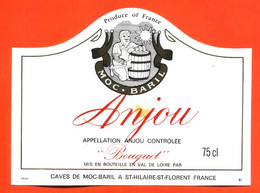 Etiquette Neuve De Vin Anjou Caves Moc-baril à Saint Hilaire Saint Florent - 75 Cl - Roséwijn