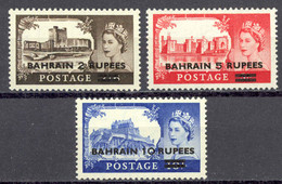 Bahrain Sc# 96-98 MNH 1955 Surcharged - Bahrain (...-1965)