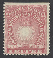 British East Africa Sc# 25 MH 1890-1894 1r Rose Sun & Crown - Africa Orientale Britannica