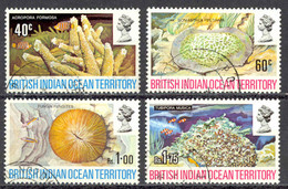 British Indian Ocean Territory Sc# 44-47 Used 1972 Corals - Territoire Britannique De L'Océan Indien