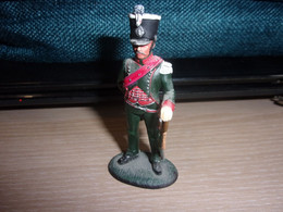 Soldat De Plomb " Officier Subalterne, 1er Régiment De Chasseurs " - 1806 - Empire - Delprado - Figurine - Collection - Tin Soldiers