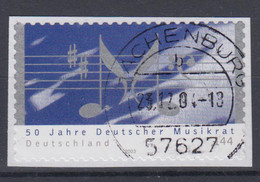 Bund 2380 SELBSTKLEBEND Aus MH 54 50 Jahre Deutscher Musikrat 144 C Gestempelt - Other & Unclassified