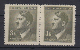 Böhmen + Mähren 102 Waagerechtes Paar Adolf Hitler 3 K Postfrisch - Altri & Non Classificati