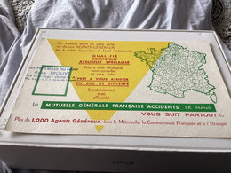 Ancien Buvard, La Mutuelle Générale Française, Accident, Le Mans Carte De France, Agents Généraux, Digne-les-Bains - Banco & Caja De Ahorros