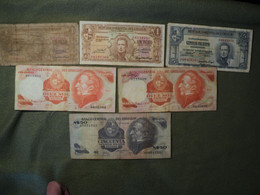 URUGUAY. LOT DE 6 BILLETS DE BANQUE DIFFERENTS. 1939 / 1988 - Uruguay