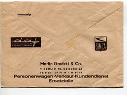 AUTOMOBILE DAF SIMCA - Enveloppe Publicitaire Des Chèques Postaux Allemands - Autos