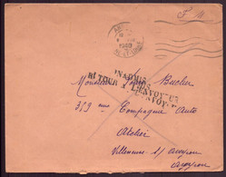 France, Enveloppe De 1940 De Angers Pour Villeneuve Sur Aveyron ( Tampon Retour à L'envoyeur ) - Other & Unclassified