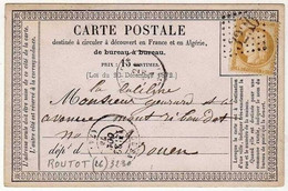 !!! CARTE PRECURSEUR CERES CACHET DE ROUTOT ( EURE ) 1874 - Cartes Précurseurs
