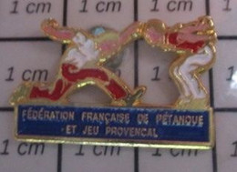 810H Pin's Pins / Beau Et Rare / SPORTS / PETANQUE FFPJP JEU PROVENCAL - Bowls - Pétanque