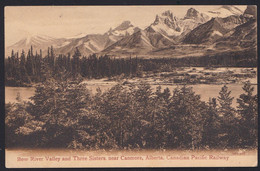 OLD CARD CANADA * Bow River Valley And Three Sisters Near Canmore Alberta - Canadian Pacific Railway * Sent To Illinois - Altri & Non Classificati